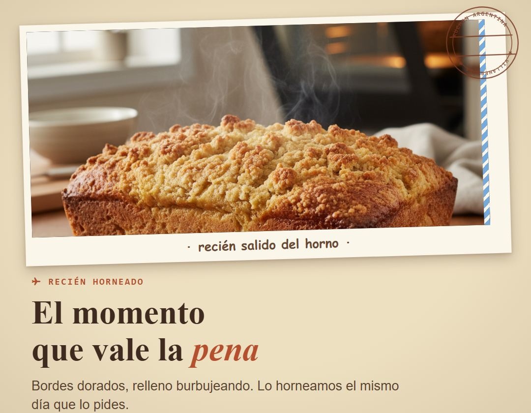Pieza de producto: kuchen recién salido del horno