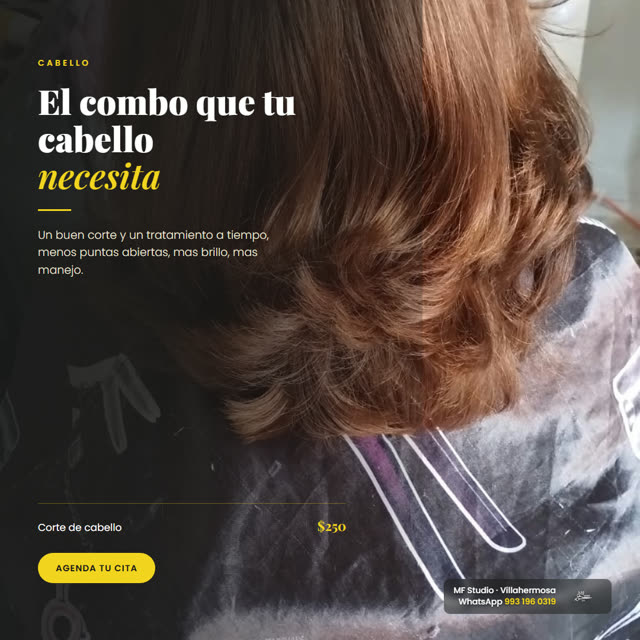 Pieza de servicio: corte de cabello, el combo que tu cabello necesita