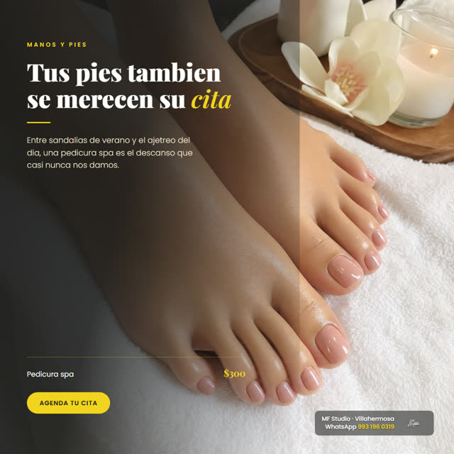 Pieza de servicio: pedicura spa
